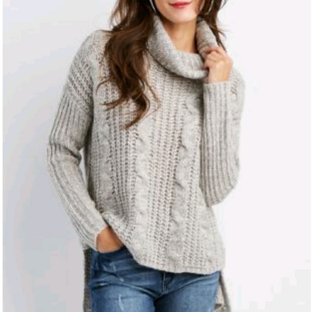 Grey turtleneck sweater